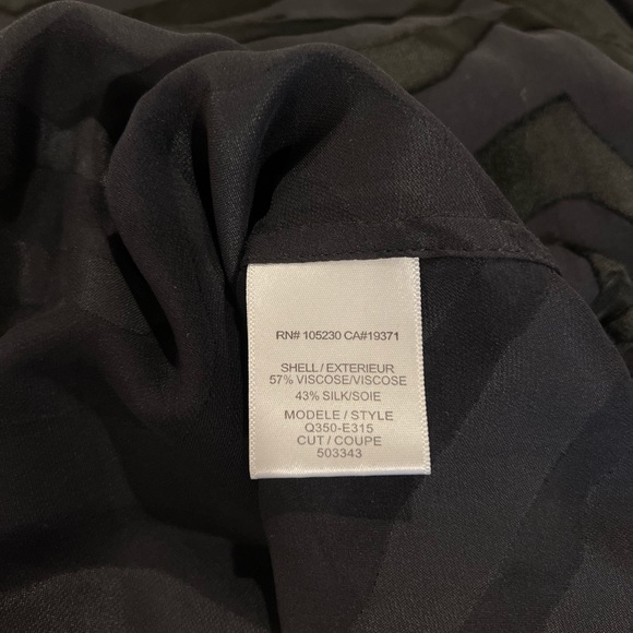 EQUIPMENT sheer burnout silk blouse. Zebra print. Black. Size Large - Picture 5 of 5